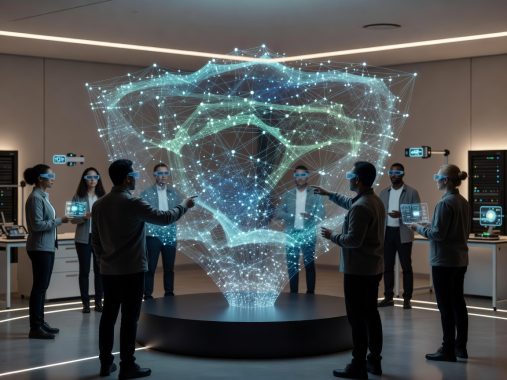 Futuristic spatial computing mesh simulation research overview